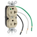 Leviton Duplex Receptacle Outlet Heavy-Duty Hospital Grade Smooth Face 20 Amp 125V Pre-Wired Leads NEMA 5-20R 2-Pole 3-Wire Ivory (8300-LI)