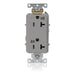 Leviton Decora Plus Duplex Receptacle Outlet Heavy-Duty Industrial Spec Grade Weather-Resistant Smooth Face 20 Amp 125V Gray (WDR20-GY)
