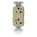 Leviton Decora Plus Duplex Receptacle Outlet Heavy-Duty Industrial Spec Grade Weather-Resistant Smooth Face 20 Amp 125V Ivory (WDR20-I)