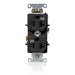 Leviton Duplex Receptacle Outlet Heavy-Duty Industrial Spec Grade Weather-Resistant Indented Face 20A/125V Back Or Side Wire Black (WBR20-E)
