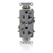 Leviton Duplex Receptacle Outlet Heavy-Duty Industrial Spec Grade Weather-Resistant Indented Face 20A/125V Back Or Side Wire Gray (WBR20-GY)