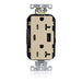 Leviton 20A Lev-Lok USB Tamper-Resistant Outlet Type A-C Ivory (M58AC-I)