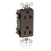 Leviton Lev-Lok Decora Plus Duplex Receptacle Outlet Heavy-Duty Industrial Spec Grade Two Outlets Marked Controlled 20 Amp 125V Modular Brown (MT163-2)