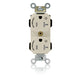 Leviton Lev-Lok Duplex Receptacle Outlet Heavy-Duty Industrial Spec Grade Two Outlets Marked Controlled Tamper-Resistant 20 Amp 125V Light Almond (MT563-2ST)