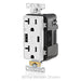 Leviton 20A Marked Controlled USB AC Receptacle Blue (T5833-2BU)