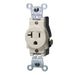 Leviton Single Receptacle Outlet Commercial Spec Grade Smooth Face 20 Amp 125V Side Wire NEMA 5-20R 2-Pole 3-Wire (5801-T)