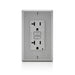 Leviton 20 Amp 125V Receptacle/Outlet 20 Amp Feed-Through Self-Test SmartlockPro Slim GFCI Monochromatic Gray (GFNT2-GY)