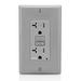 Leviton 20 Amp 125V At Receptacle/Outlet 20 Amp Feed-Through Tamper-Resistant AFCI Receptacle/Outlet Monochromatic Back And Side Wired Gray (AFTR2-GY)