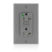 Leviton AFCI Duplex Receptacle Outlet Heavy-Duty Hospital Grade With Wall Plate Tamper-Resistant 20 Amp 125V Back Or Side Wire Gray (AFTR2-HGG)