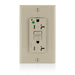 Leviton AFCI Duplex Receptacle Outlet Heavy-Duty Hospital Grade With Wall Plate Tamper-Resistant 20 Amp 125V Back Or Side Wire Ivory (AFTR2-HGI)