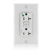 Leviton AFCI Duplex Receptacle Outlet Heavy-Duty Hospital Grade With Wall Plate Tamper-Resistant 20 Amp 125V Back Or Side Wire White (AFTR2-HGW)