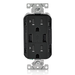 Leviton Combination Duplex Receptacle/Outlet And USB Charger 20 Amp 125V Decora Tamper-Resistant Receptacle/Outlet NEMA 5-20R Black (T5832-E)