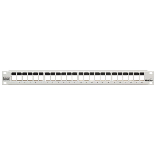 Leviton 24-Port 1RU Flat Shielded QuickPort Patch Panel White (4S255-WS4)