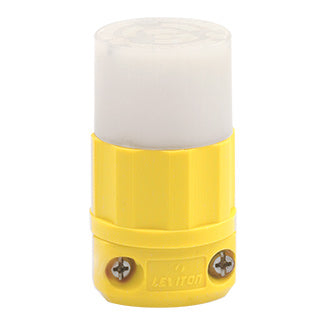 Leviton 30 Amp 125V NEMA L5-30R 2P 3W Locking Connector Industrial Grade Grounding Corrosion-Resistant Yellow-White (26CM-13)