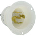 Leviton 30 Amp 120/208V 3-Phase Y NEMA L21-30P 4P 5W Flanged Inlet Locking Receptacle Industrial Grade Grounding White (2815)