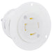 Leviton 30 Amp 250V 3-Phase NEMA L15-30R 3P 4W Flanged Outlet Locking Receptacle Industrial Grade Grounding White (2726)