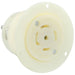 Leviton 30 Amp 347/600V 3-Phase Y NEMA L23-30R 4P 5W Flanged Outlet Locking Receptacle Industrial Grade Grounding White (2836)