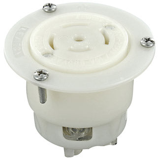 Leviton 20/10 Amp 250V DC/600VAC NEMA Non-NEMA 4P 5W Flanged Outlet Locking Receptacle Industrial Grade Grounding (3525-C)