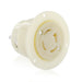 Leviton 20/10 Amp 250V DC/600VAC NEMA Non-NEMA 3P 4W Flanged Outlet Locking Receptacle Industrial Grade Grounding White (7409-GC)