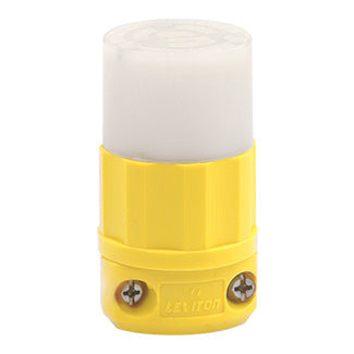 Leviton 30 Amp 250V NEMA L6-30R 2P 3W Locking Connector Industrial Grade Grounding Corrosion-Resistant Yellow-White (26CM-23)