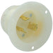 Leviton 20 Amp 480V NEMA L8-20P 2P 3W Flanged Inlet Locking Receptacle Industrial Grade Grounding White (2345)