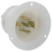 Leviton 20 Amp 120/208V 3-Phase Y NEMA L21-20P 4P 5W Flanged Inlet Locking Receptacle Industrial Grade Grounding White (2515)