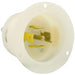 Leviton 20 Amp 277/480V 3-Phase Y NEMA L22-20P 4P 5W Flanged Inlet Locking Receptacle Industrial Grade Grounding White (2525)