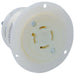 Leviton 20 Amp 250V 3-Phase NEMA L15-20R 3P 4W Flanged Outlet Locking Receptacle Industrial Grade Grounding White (2426)