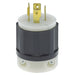 Leviton 20 Amp 125/250V NEMA L14-20P 3P 4W Locking Plug Industrial Grade Grounding Black-White (2411)