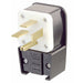 Leviton 50 Amp 250V 3-Phase NEMA 15-50P 3P 4W Plug Straight Blade Industrial Grade Grounding Angle Black (8452-P)