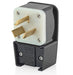 Leviton 30 Amp 125/250V NEMA 10-30P 3P 3W Plug Straight Blade Industrial Grade Non-Grounding Angle Black (9332-P)