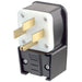 Leviton 50 Amp 125/250V NEMA 14-50P 3P 4W Plug Straight Blade Industrial Grade Grounding Angled Black (9452-P)