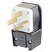 Leviton 50 Amp 120/208V 3-Phase Y NEMA 18-50P 4P 4W Plug Straight Blade Industrial Grade Non-Grounding Angle Black (8352-P)