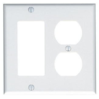 Leviton 2-Gang 1-Duplex 1-Decora/GFCI Device Combination Wall Plate Standard Size 302 Stainless Steel Device Mount (84455-40)