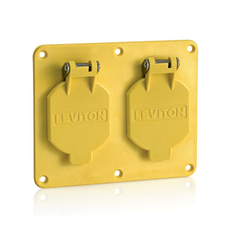 Leviton 2 1.56 Inch Diameter Single Receptacle Cover Plate Yellow (3263-Y)