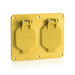 Leviton 2 1.56 Inch Diameter Single Receptacle Cover Plate With Weather-Resistant Flip Lid Yellow (3263W-Y)