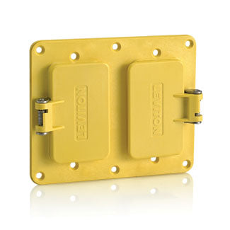 Leviton 2 GFCI/Decora Receptacle Cover Plate With Weather-Resistant Flip Lid Yellow (3251W-Y)