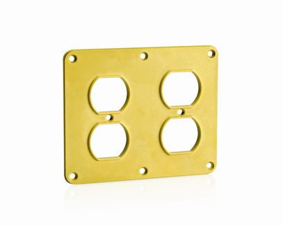 Leviton 2 Duplex Receptacle Cover Plate Yellow (3260-Y)