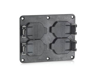 Leviton 2 Duplex Receptacle Cover Plate With Weather-Resistant Flip Lid Black (3260W-E)
