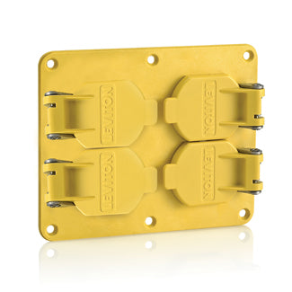Leviton 2 Duplex Receptacle Cover Plate With Weather-Resistant Flip Lid Yellow (3260W-Y)