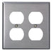 Leviton 2-Gang 2-Duplex Receptacles Stainless Steel Midway Size Wall Plate Stainless Steel (SSJ82-40)