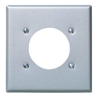 Leviton 2-Gang Flush Mount 2.15 Inch Diameter Device Receptacle Wall Plate Standard Size Steel Device Mount Aluminum (4934)