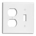 Leviton 2-Gang 1-Toggle 1-Duplex Device Combination Wall Plate Standard Size Thermoset Device Mount Light Almond (78005)
