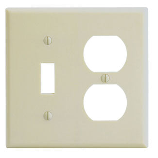 Leviton 2-Gang 1-Toggle 1-Duplex Device Combination Wall Plate Standard Size Thermoset Device Mount Ivory (86005)