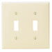 Leviton 2-Gang Toggle Device Switch Wall Plate Standard Size Thermoplastic Nylon Device Mount Ivory (80709-I)