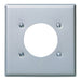 Leviton 2-Gang Power Receptacle Wall Plate Flush Mount 2.465 Inch Diameter Opening Standard Size Device Mount Steel Aluminum Finish (S701-GY)