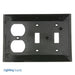 Leviton 3-Gang 2-Toggle 1-Duplex Device Combination Wall Plate Standard Size Thermoplastic Nylon Device Mount Black (80721-E)