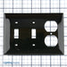Leviton 3-Gang 2-Toggle 1-Duplex Device Combination Wall Plate Standard Size Thermoplastic Nylon Device Mount Black (80721-E)
