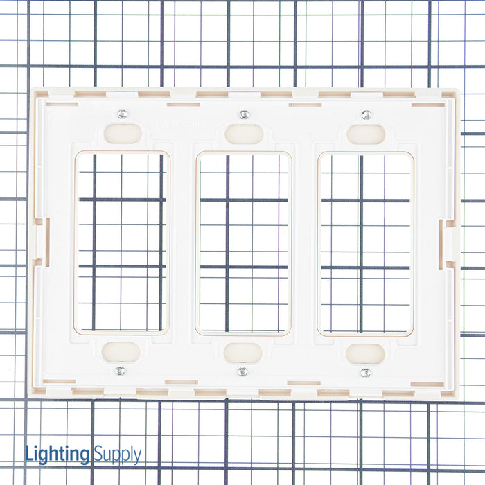 Leviton 3-Gang Decora Plus Screwless Snap-On Wall Plate/Faceplate Light Almond (80311-ST)