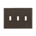 Leviton 3-Gang Toggle Device Switch Wall Plate Midway Size Thermoplastic Nylon Device Mount Brown (PJ3)